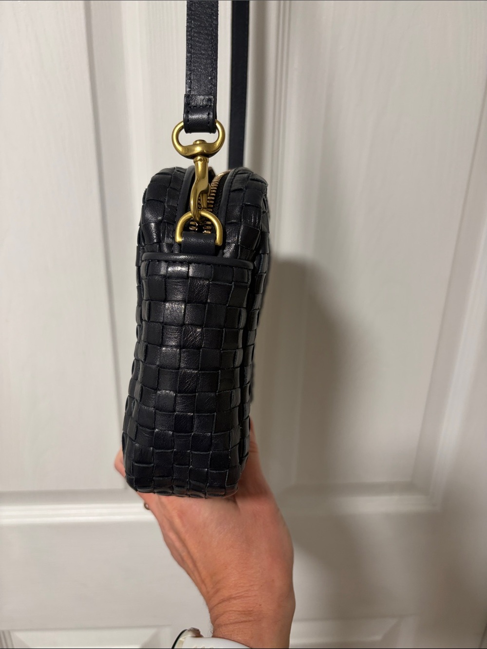 Clare V. Deep Navy Woven Leather Crossbody Bag – Worn Once - Picture 9 of 11